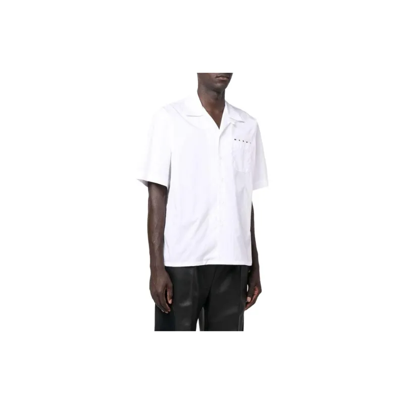 MARNI Boxy Fit Logo Bowling Shirt-4