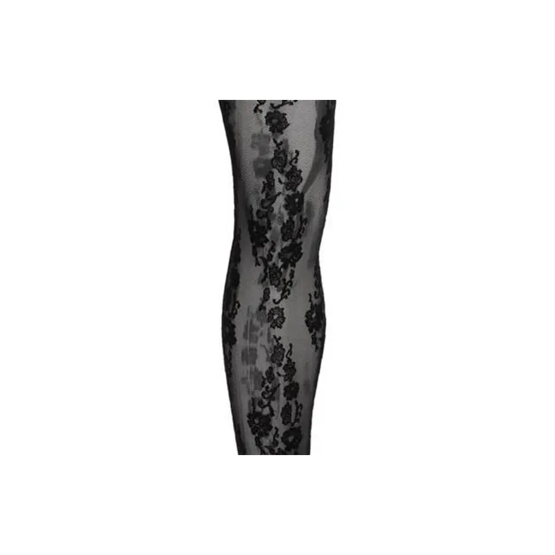 PHILIPP PLEIN Floral lace Logo waistband Tights-5