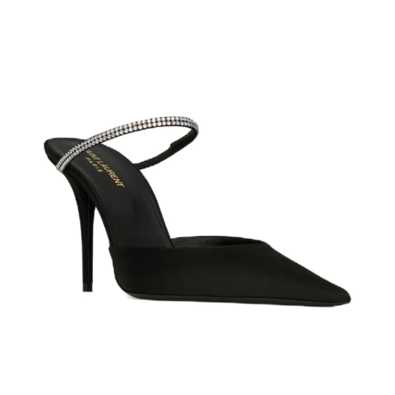 SAINT LAURENT Barbara Embellished Pointed Toe Pumps-2
