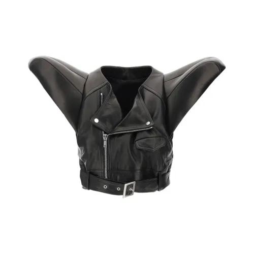 RICK OWENS Leather Jackets Women's Black