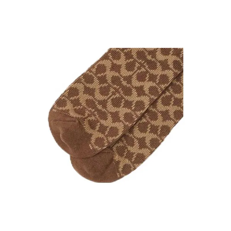 COACH Knee High Socks Men's Khaki-3