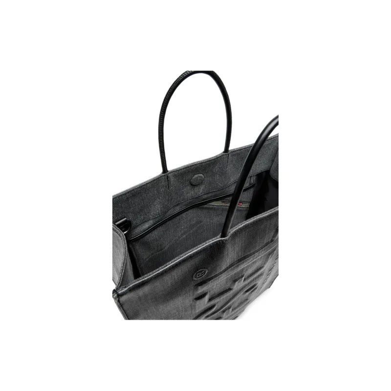 DIESEL Thermoplastic Polyurethane Tote Bag, Shopping Bag, Shoulder Bag, Crossbody Bag, Handbag Tubas Men's Black-4