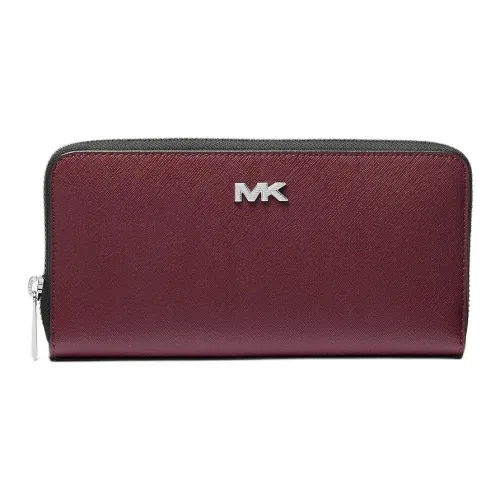 MICHAEL KORS Cross-Stitch Leather Wallet Men's Burgundy