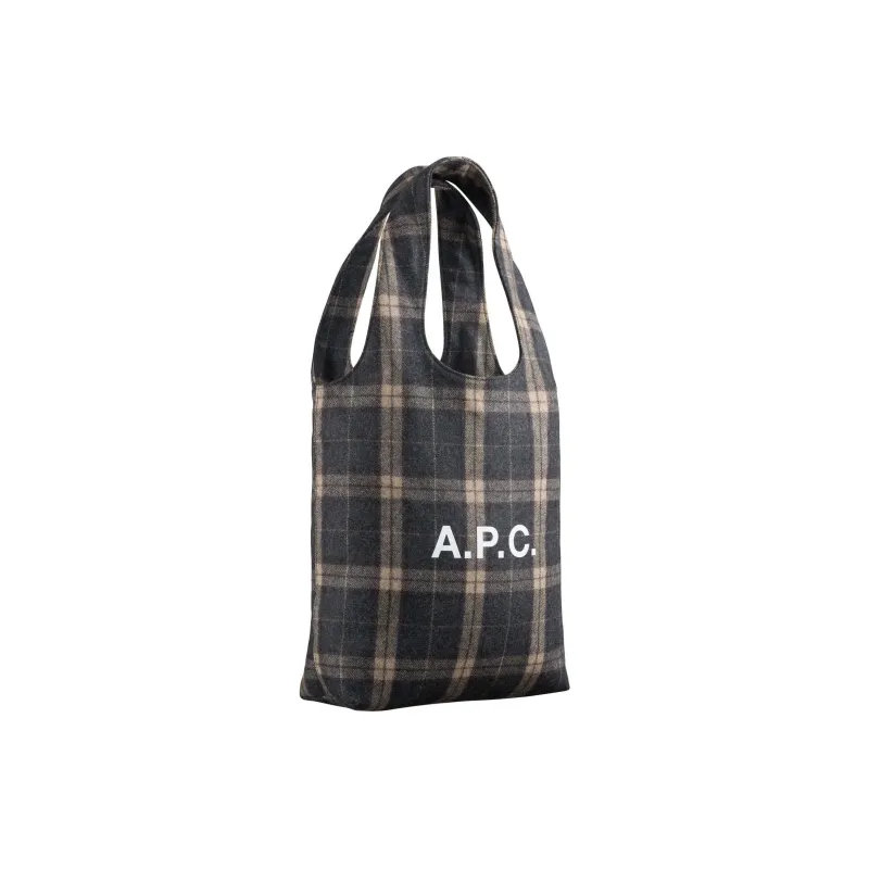 A.P.C Wool One Shoulder Handbag Small Size Unisex Charcoal Gray-1