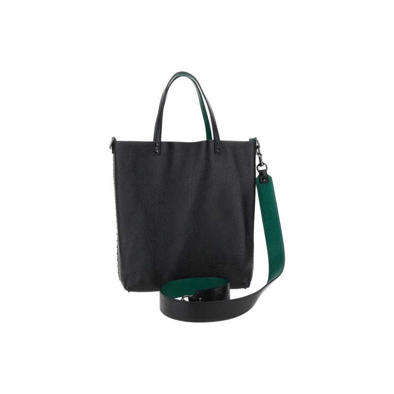 Valentino Calfskin Shoulder Bag Crossbody Bag Handbag Men's Black-4