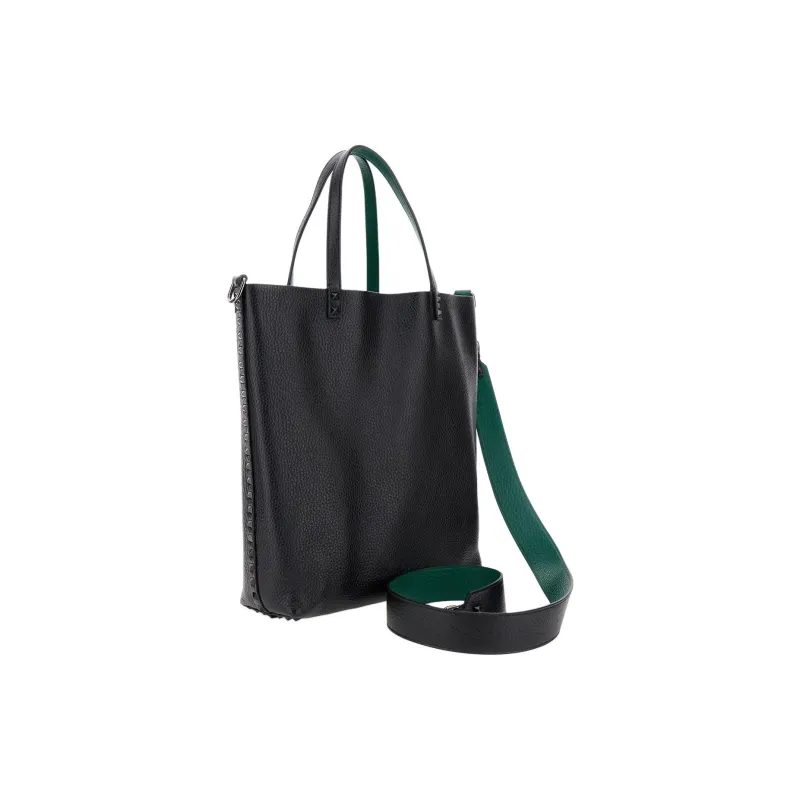 Valentino Calfskin Shoulder Bag Crossbody Bag Handbag Men's Black-3