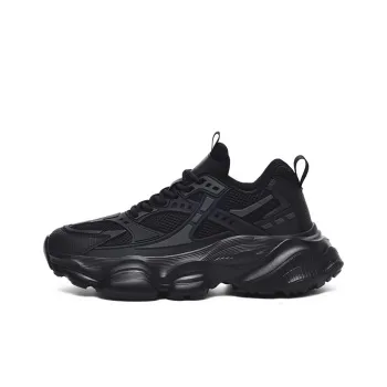Grumpy Ram Anti Slip Wear Resistant Breathable Height Increasing Low Top Chunky Sneakers Men's Black
