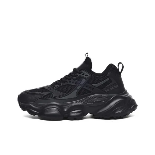 Grumpy Ram Anti Slip Wear Resistant Breathable Height Increasing Low Top Chunky Sneakers Men's Black