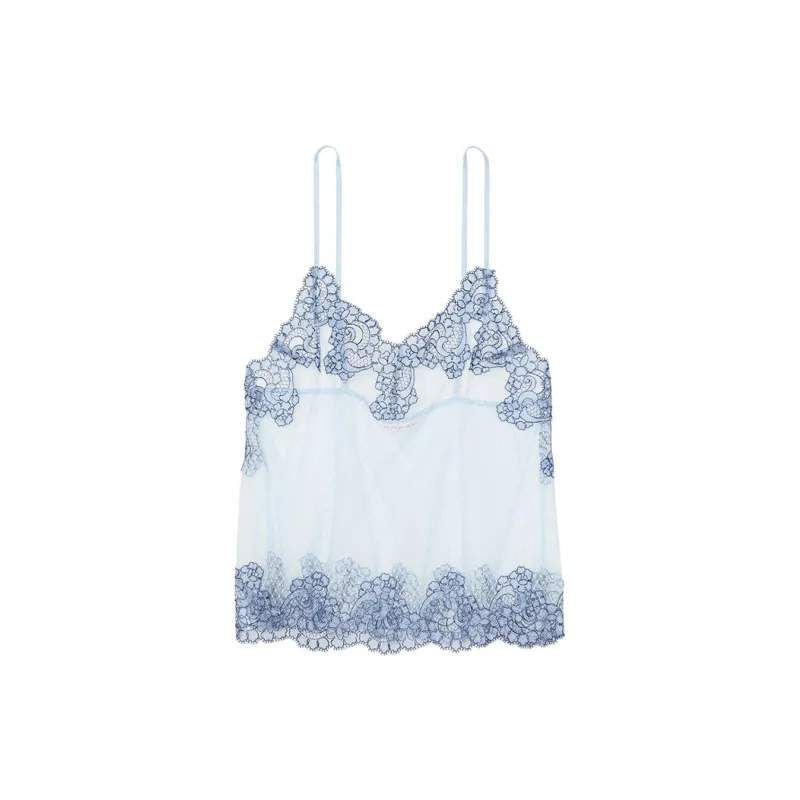 Victoria's Secret SEXY KI Pajama Tops Women's Cream Blue-0