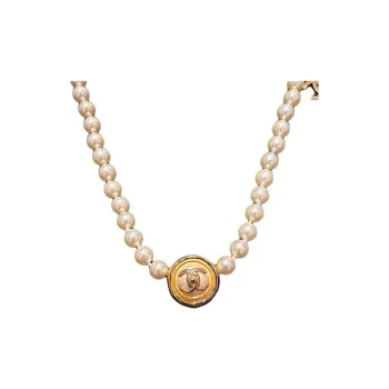 CHANEL Metal, Resin, Artificial Pearls Necklaces Unisex White