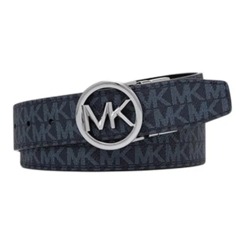 MICHAEL KORS PU Leather Belts Men's Marine Blue Width 3.4CM