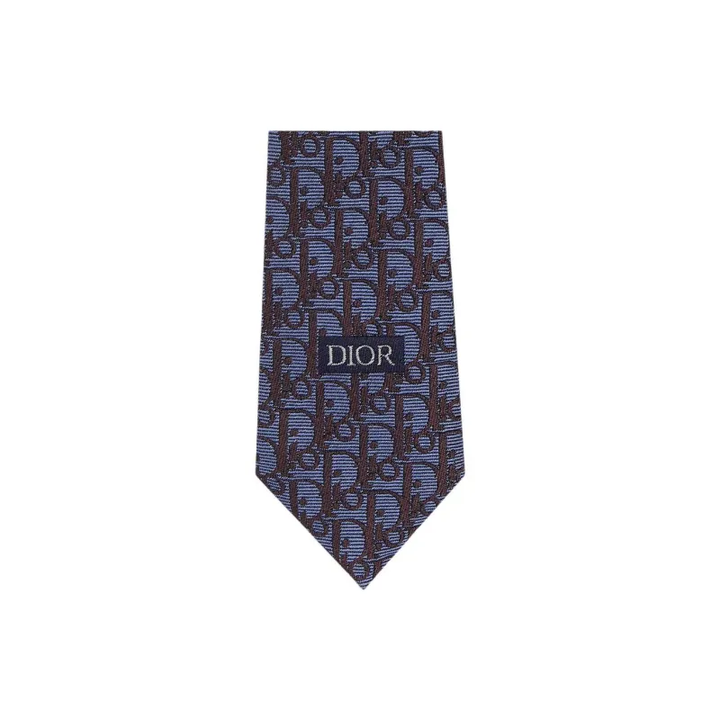 DIOR Silk Ties Men's Marine Blue-1