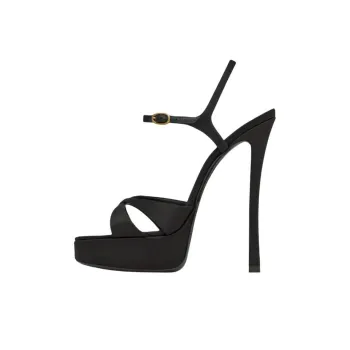 SAINT LAURENT Debbie Strap Sandals 11cm Women's Black