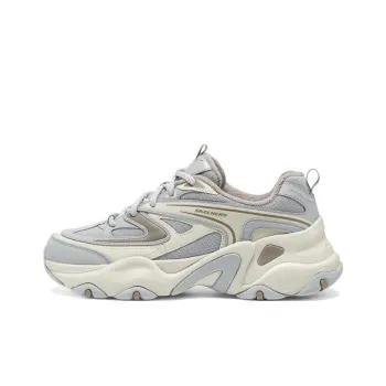 Skechers Cushioning Wear Resistant Low Top Casual Shoes Women's Light Gray