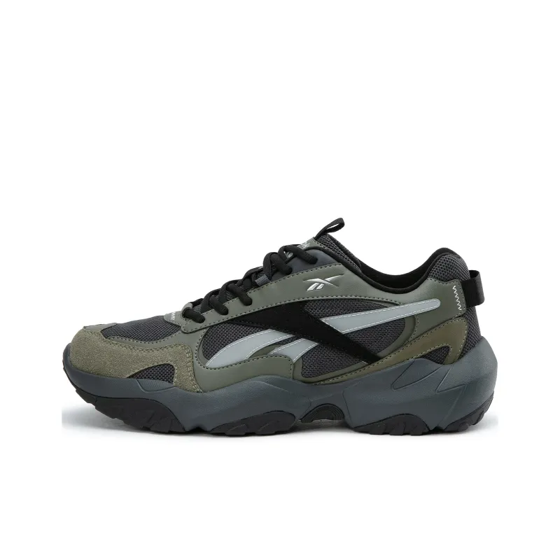 Reebok FLUFFI PUFF CN Anti Slip Wear Resistant Breathable Height Increasing Low Top Running Shoes Unisex Gray Green-0
