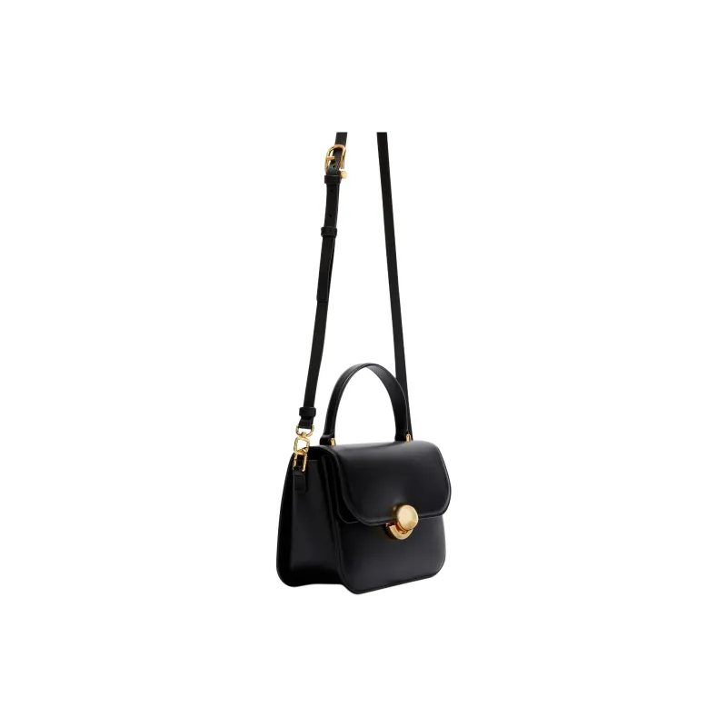 Furla Calfskin Shoulder Bag, Crossbody Bag, Handbag Trumpets Women's Black-1