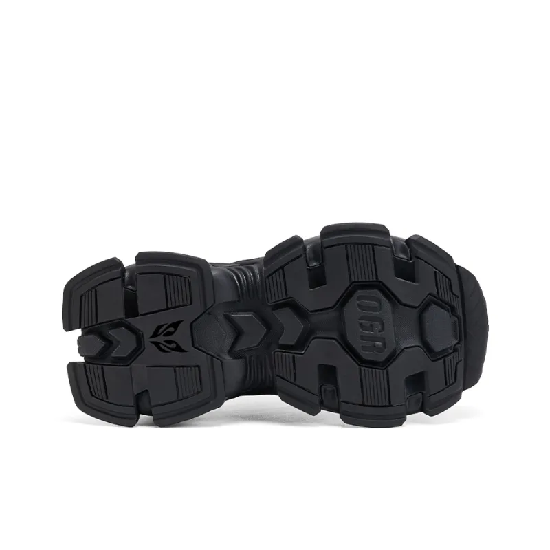 OGR Cushioning, Breathable, Lightweight, Height Increasing Low Top Chunky Sneakers Unisex Black OG Black-5