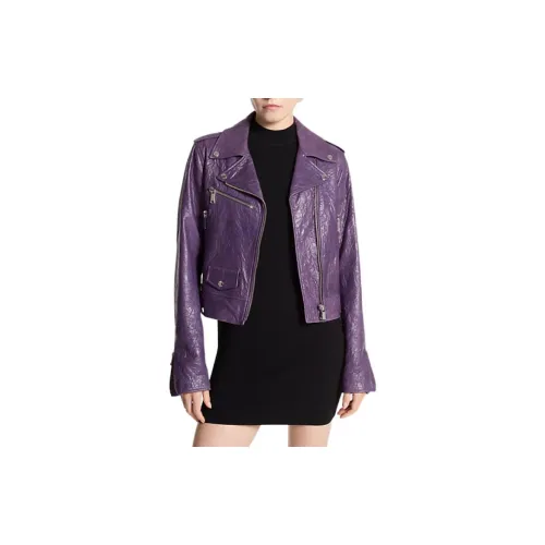 MICHAEL KORS Leather Jackets Women's Purple