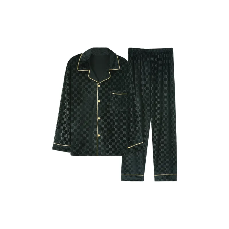 Ta Yan Winter Pajama Set Men's Black-0