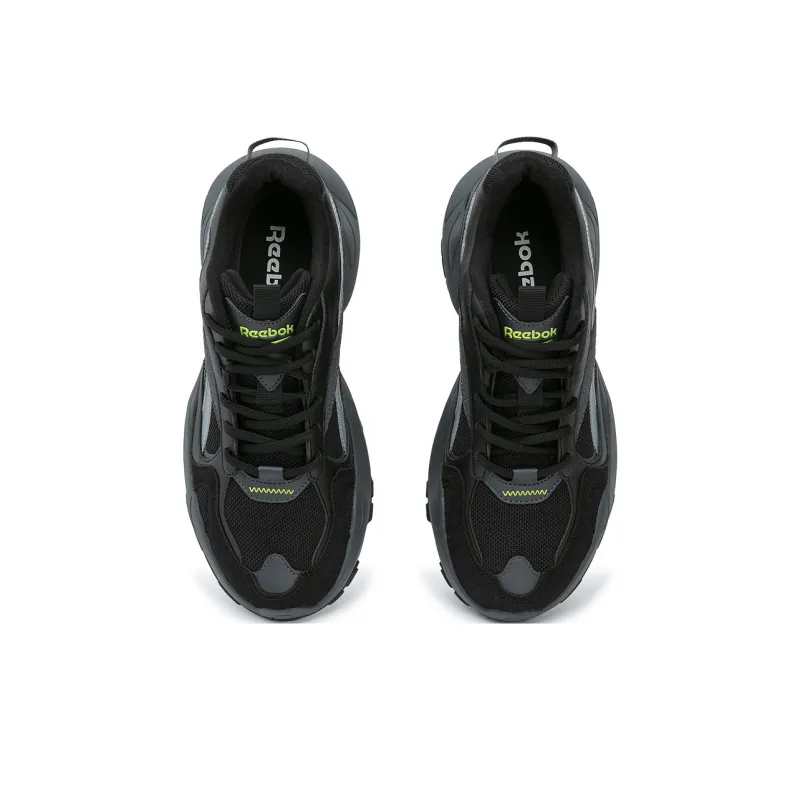 Reebok FLUFFI PUFF CN Anti Slip Wear Resistant Breathable Height Increasing Low Top Running Shoes Unisex Black Warrior-2