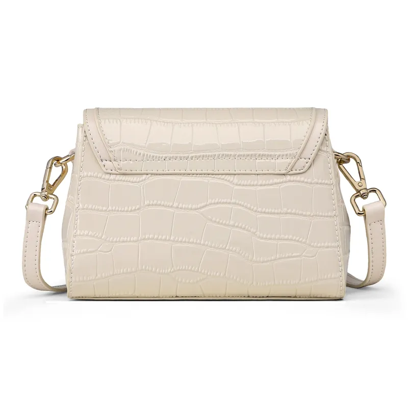 COMELY Cow Split Leather Bonded Synthetic Leather Shoulder Bag Crossbody Bag Regular Women's Black/White-9