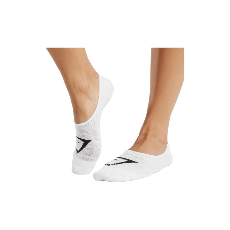 GYMSHARK No Show Socks 3pk No-Show Socks Unisex 3 Pack White-1
