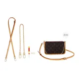 [Sub-Bag to Crossbody Clothing Sets]Cow Leather Shoulder Strap 90-120cm+Decorative Chain+Modified Buckle