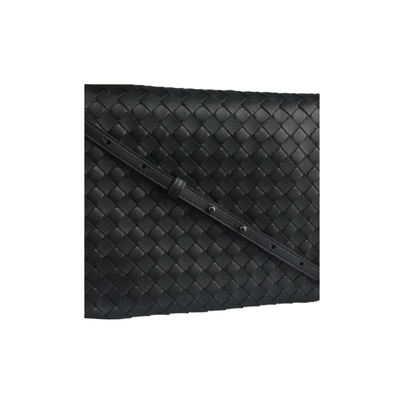 Bottega Veneta Sheepskin Crossbody Bag, Shoulder Bag Women's Black-6