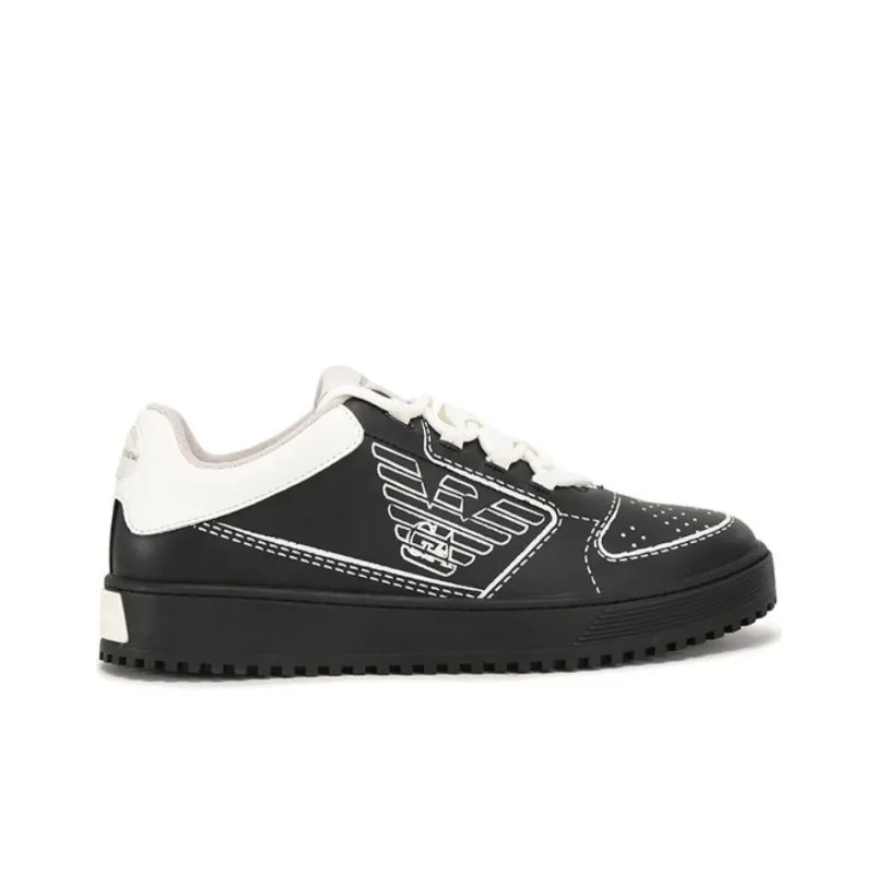 EMPORIO ARMANI Low Top Skateboard Shoes Men's Black-1