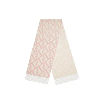 FENDI Wool Knit Scarves Women's Pink