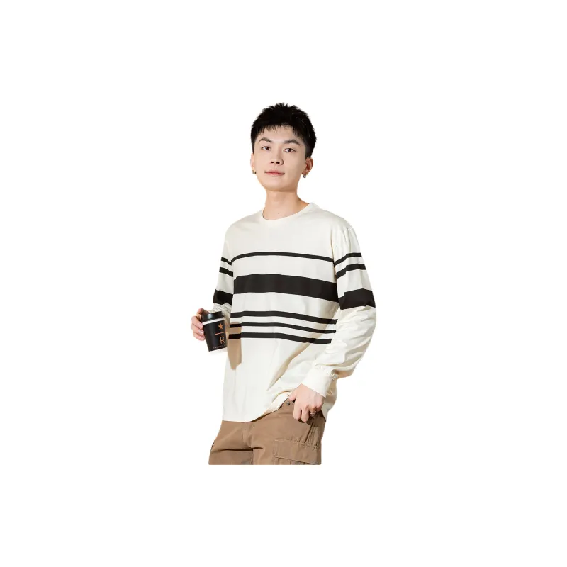 Tonlion Long Sleeved T Shirts Men's Ecru-1