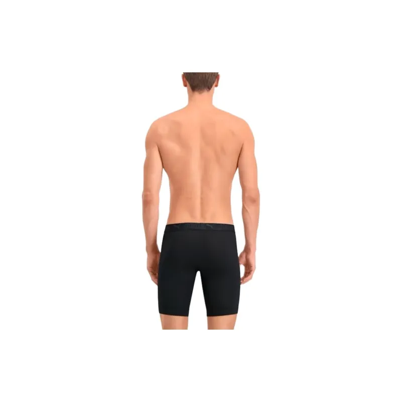 PUMA Boxer Sport Long En Microfibre Pour Homme Underpants Men's 2 Pack Black-3