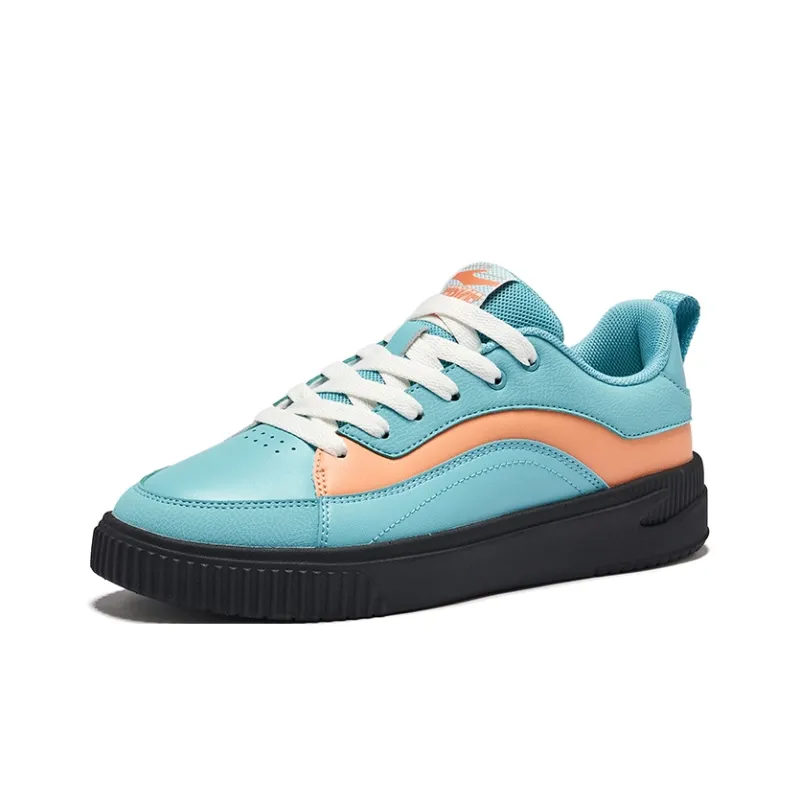 Erke Flying Goose Anti-Slip Wear-Resistant Low-Top Skateboard Shoes Women's Blue Orange-2