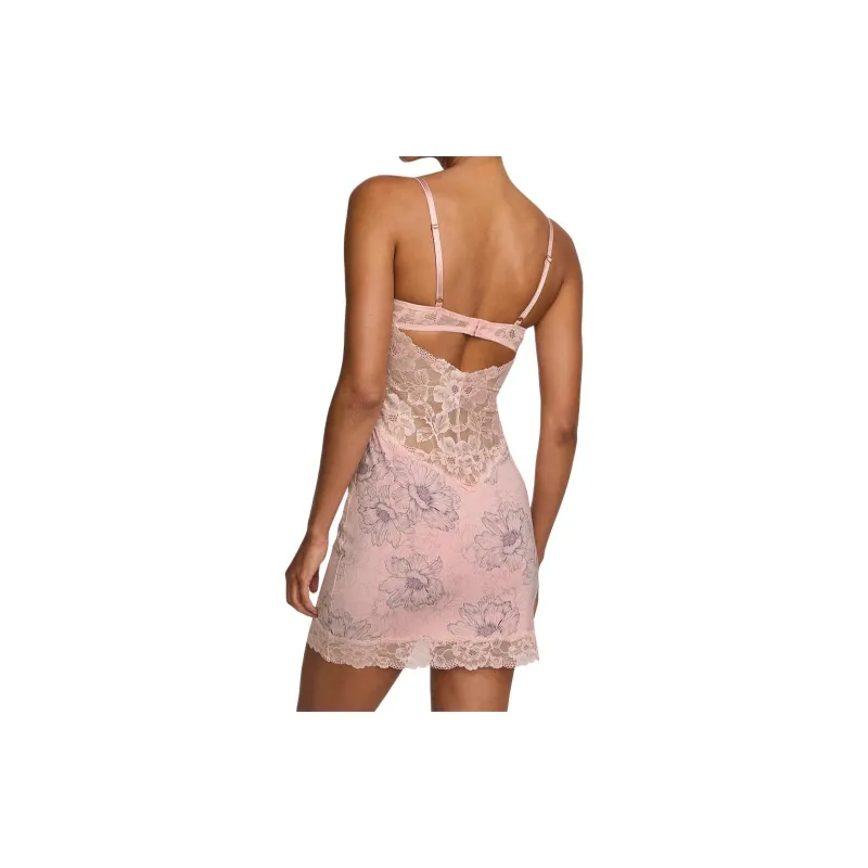 Victoria's Secret PINK VICTORIA'S SECRET Modal&Lace CuppedMiniSlipDress /Pl Nightgown Women's Pink-1