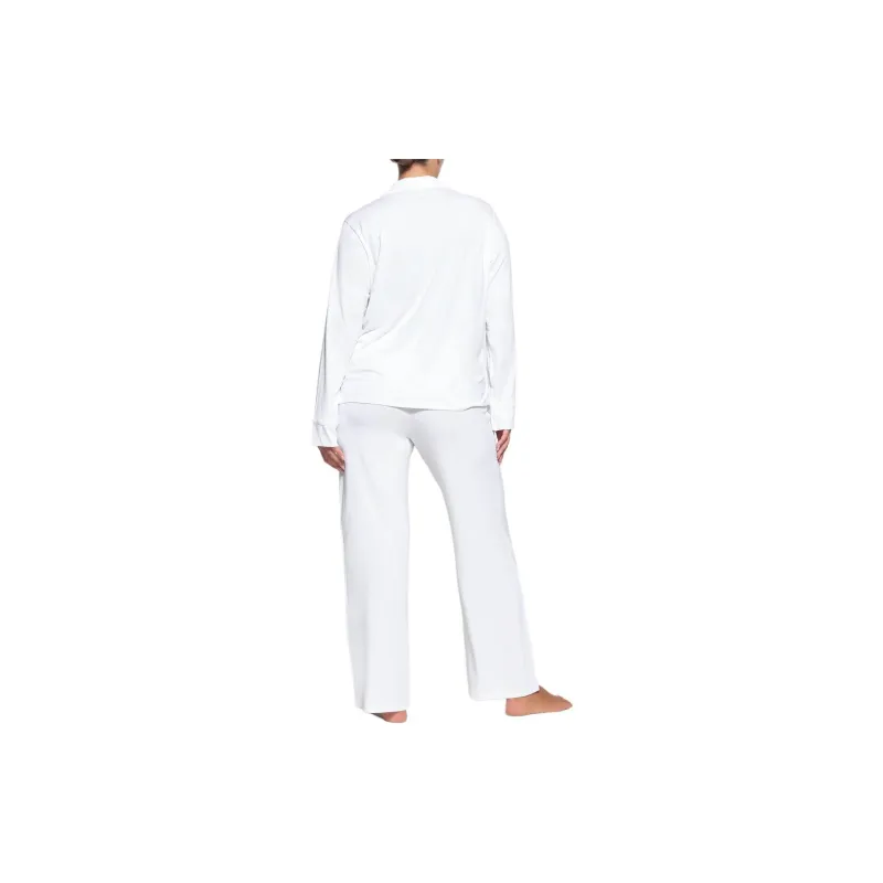 SKIMS SLEEP LONG SLEEVE BUTTON UP SET Pajama Set Women's SNOW/Snow-2