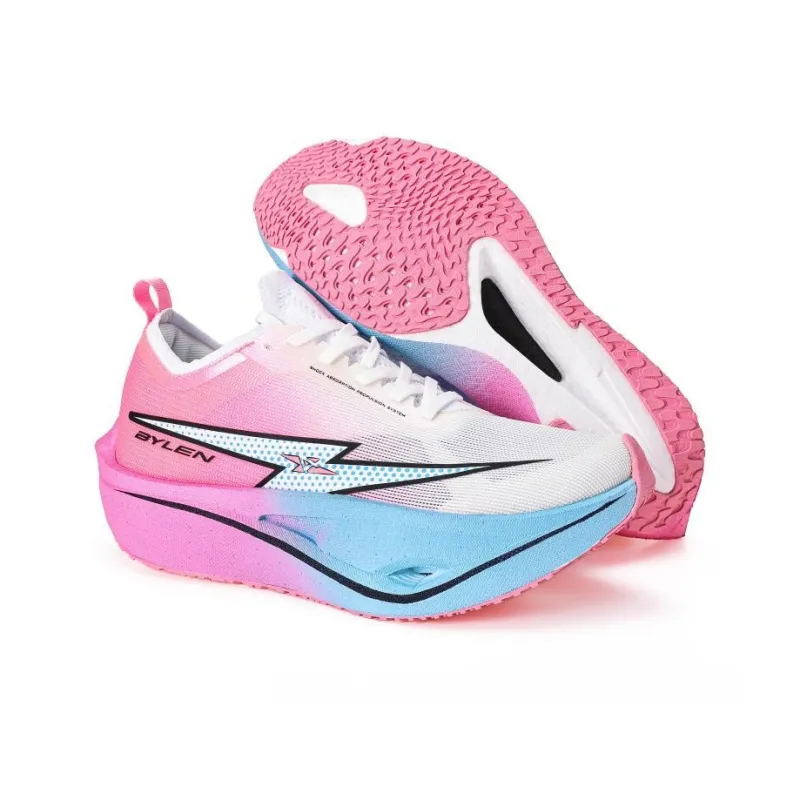 BYLEN Cushioning, Slip Resistant, Rebound Low Top Casual Running Shoes Unisex Pink Luck At The Forehead-6