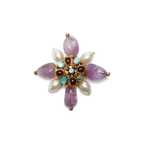 CHANEL Pre-Owned 2005 Floral Stone Brooch