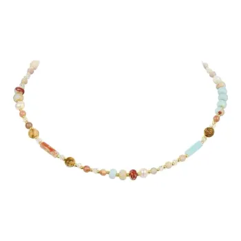 Rhymes Gold Plated Copper Pearl Glass Necklaces Women's