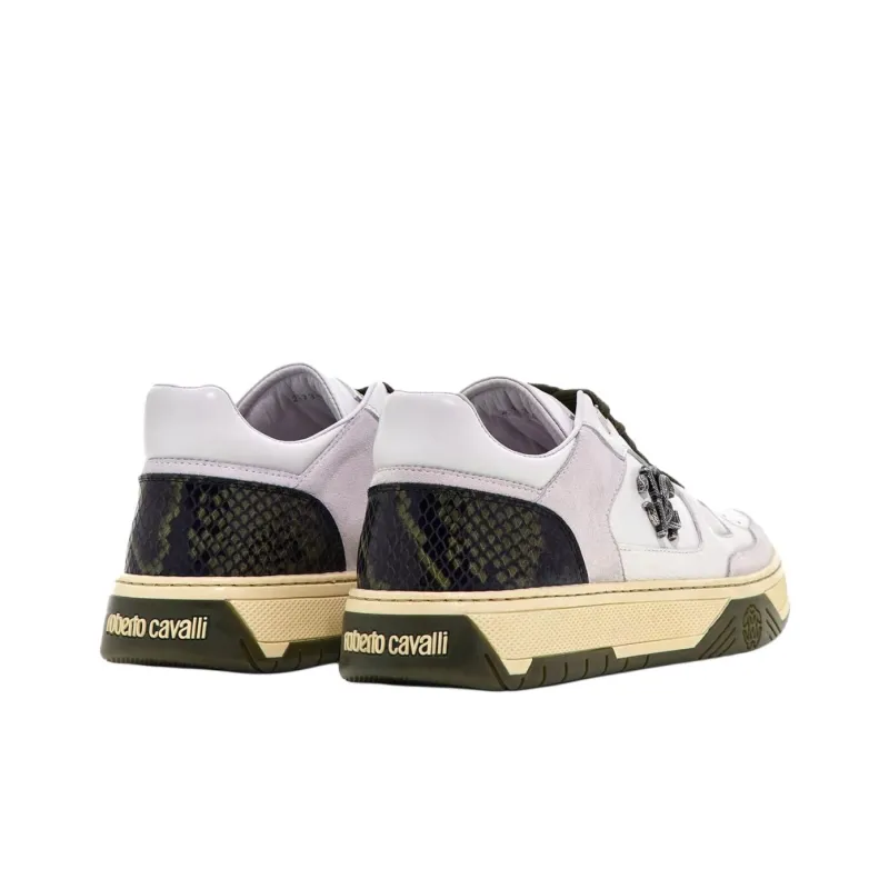 Roberto Cavalli Low-Top Skateboard Shoes Men's White-3