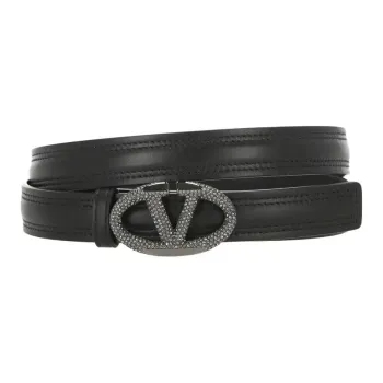 Valentino Calfskin Leather Belts Women's Black 
