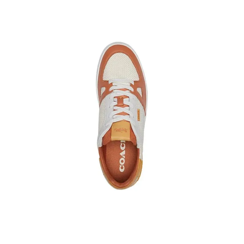 COACH Clip Low Top Skateboard Shoes Men's Orange-3