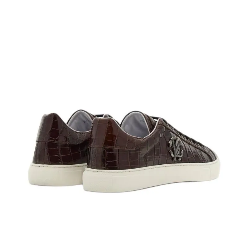 Roberto Cavalli Low-Top Skateboard Shoes Men's Dark Brown-3