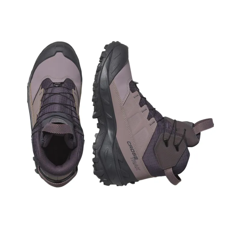 SALOMON CROSS Cushioning Wear Resistant High Top Outdoor Shoes Women's Pink-4