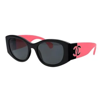 CHANEL Irregular Shape Sunglasses Unisex Pink