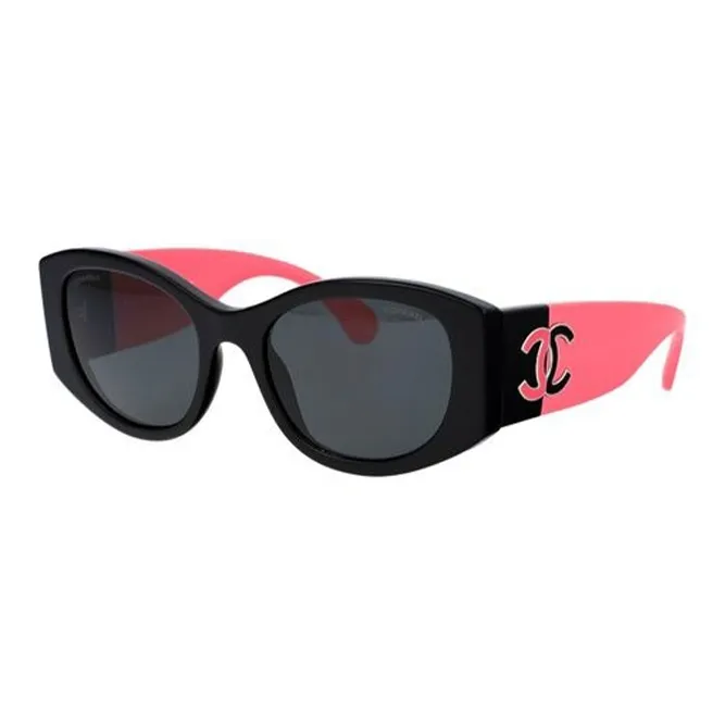 CHANEL Irregular Shape Sunglasses Unisex Pink-0