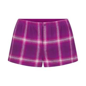 SKIMS FLANNEL SLEEP CHEEKY BOXER Shorts Women's LOLLIPOP PLAID/Candy Plaid