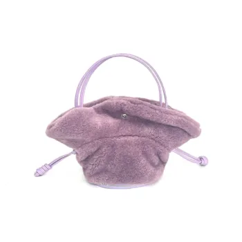 MUYSO Faux Fur Hats & Caps Shoulder Bag Handbag Women's Lilac