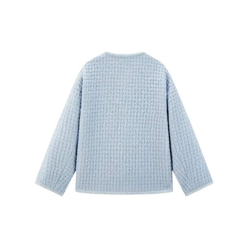 LEDIN Cropped Coats Women's Light Blue-1