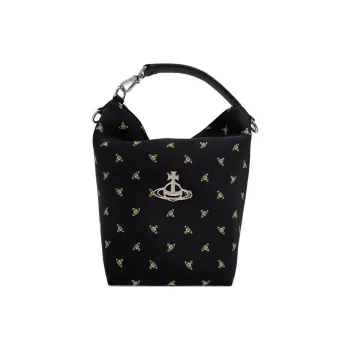 Vivienne Westwood Fabric One Shoulder Handbags Women's Black