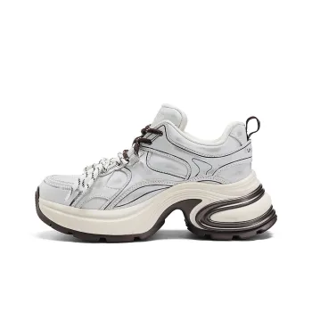 BOSSSUNWEN Low Top Chunky Sneakers Women's Gray Brushed